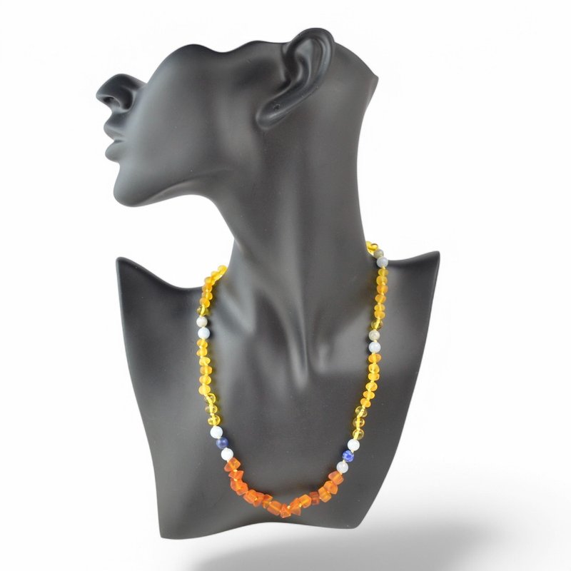 女士琥珀项链  周年纪念珠宝礼物  NW14 - 项链 - 宝石 多色