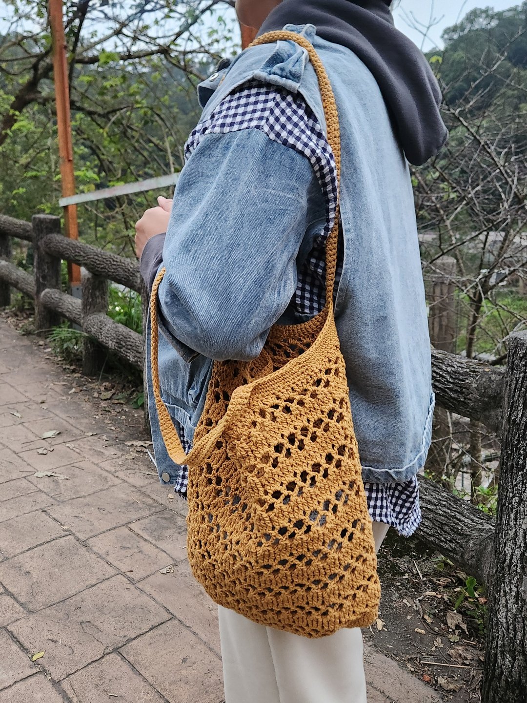 文青风格缕空肩背包 - 侧背包/斜挎包 - 棉 