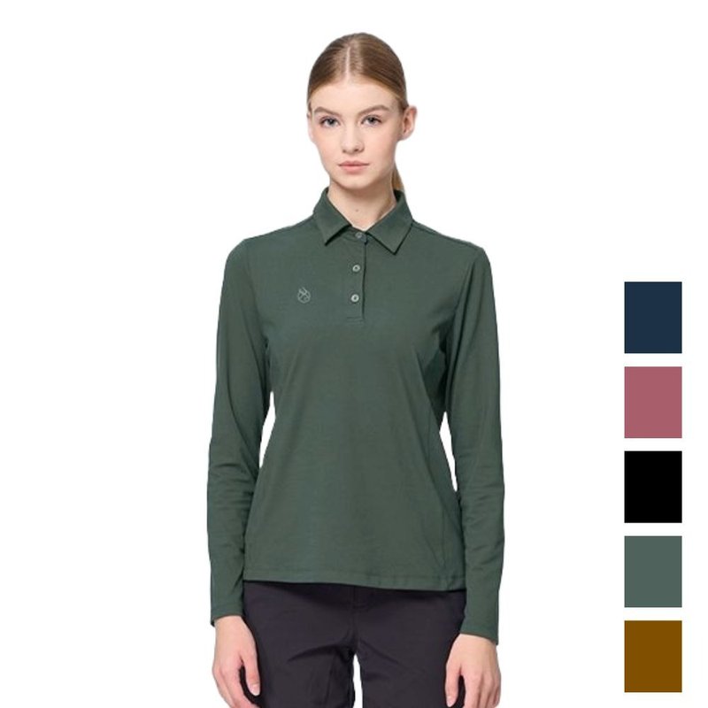 【Wildland 荒野】弹性保暖吸排POLO长袖上衣 女 0B22621 - 女装上衣 - 聚酯纤维 多色
