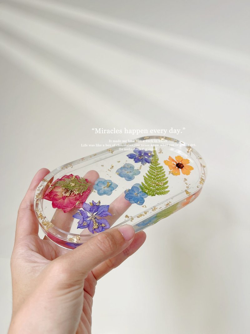 【 简爱手作 】 金箔压花饰品盘 - 摆饰 - 树脂 