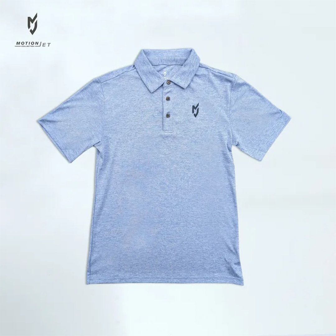 MJC018-木醣醇中性版机能POLO衫 (麻蓝) XS-3XL - 男装运动衣 - 其他材质 蓝色