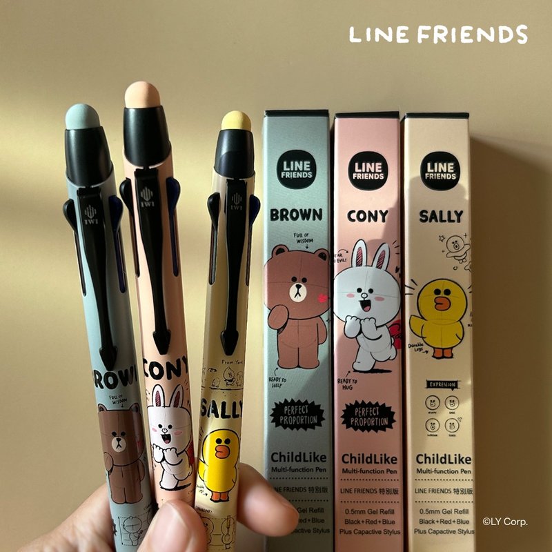 【台湾限定】IWI ChildLike 童趣多功能笔 LINE FRIENDS特别版 - 圆珠笔/中性笔 - 其他金属 