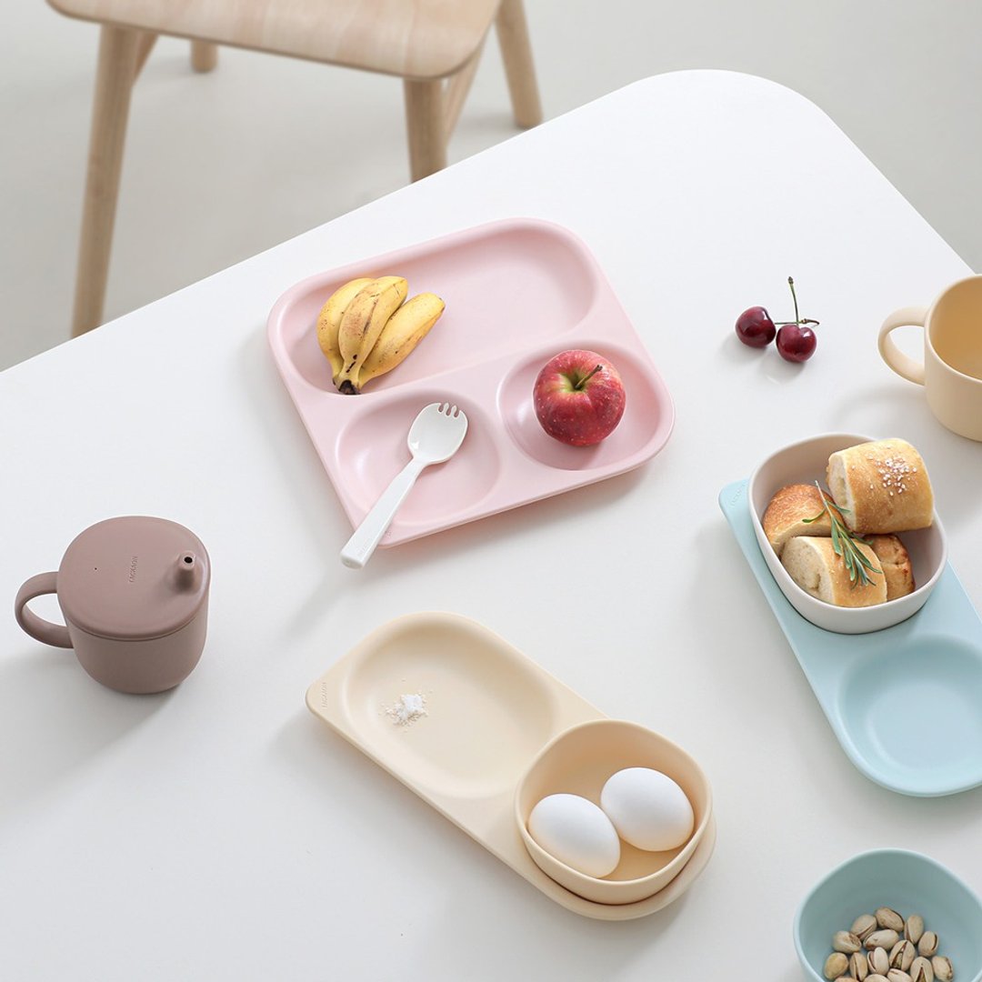 韩国制 TACKAON ecozen 3格食物托盘 (纸盒包装) - 儿童餐具/餐盘 - 其他材质 多色