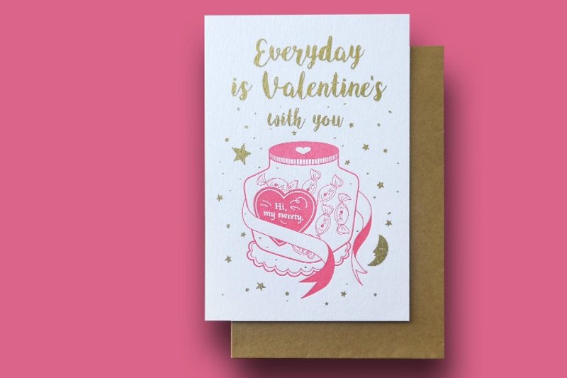 爱情贺卡 情人节表白祝福贺卡 活版印刷丝网印刷 - 卡片/明信片 - 纸 多色