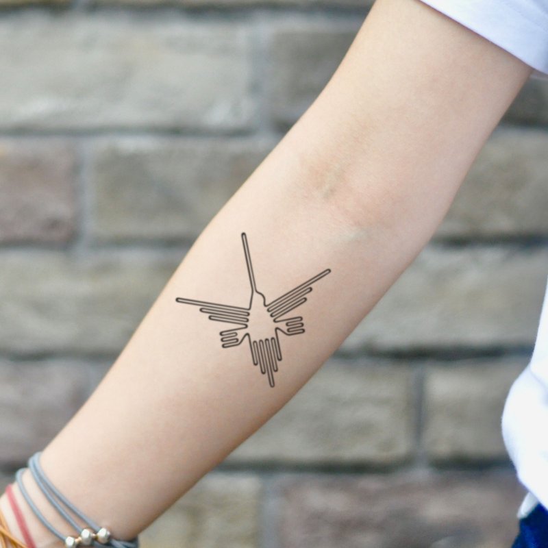 OhMyTat 纳斯卡线 Nazca Lines 刺青图案纹身贴纸 (2 张) - 纹身贴 - 纸 黑色