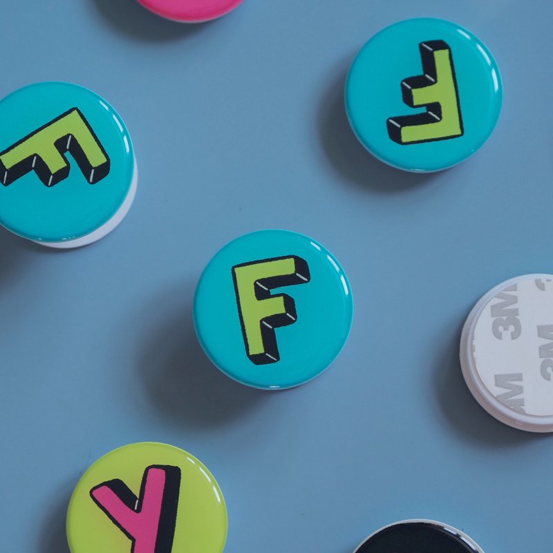 Letter F Griptok - 手机座/防尘塞 - 塑料 绿色