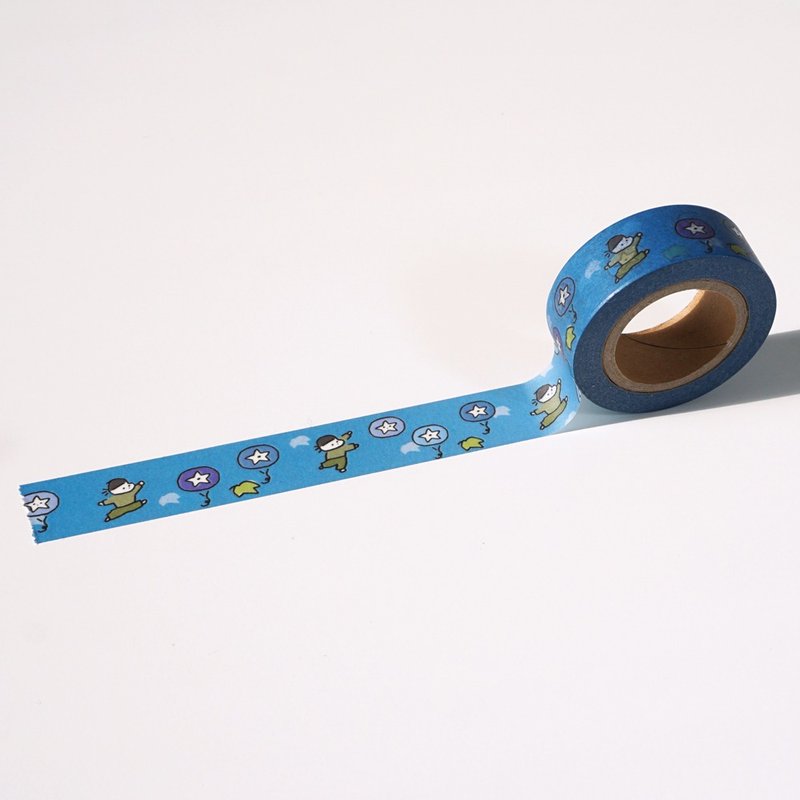 masking tape  "morning face" _ cute deco tape morning glory - 纸胶带 - 纸 蓝色