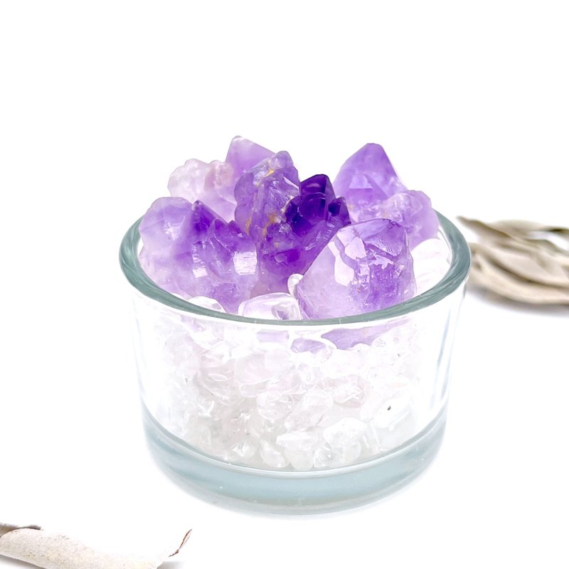 芮泽。摆件 疗愈 净化 组合 l 巴西紫水晶花花 水晶盆栽 l - 摆饰 - 水晶 多色