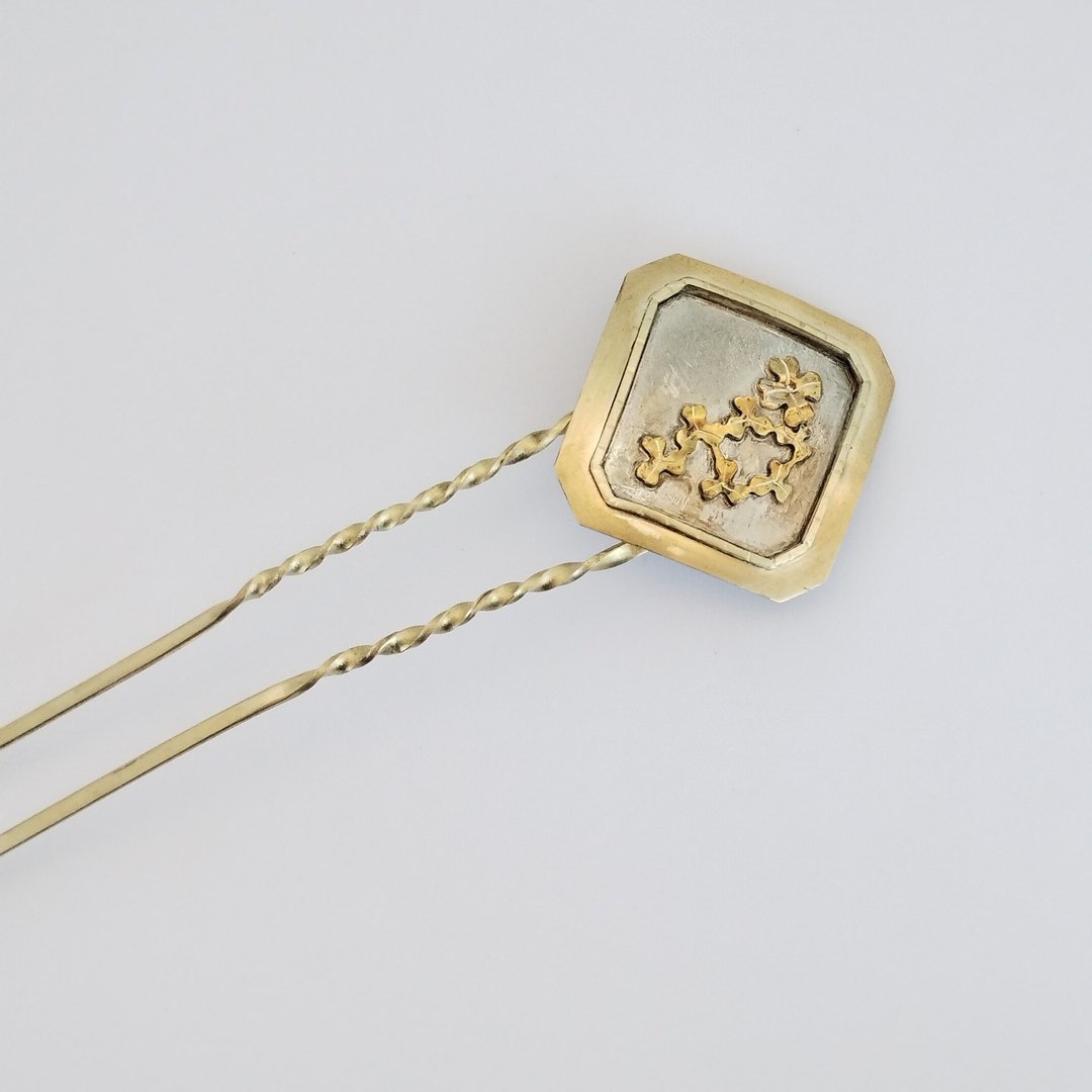 Memories of Clover Kanzashi - 发饰 - 铜/黄铜 金色