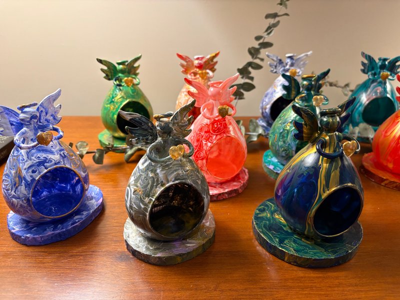 MioAngel 小天使灯 烛台 玻璃 圣诞 交换 礼物 线灯 - 蜡烛/烛台 - 玻璃 多色