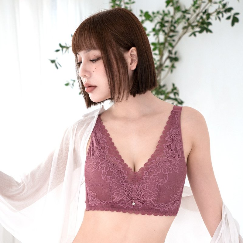 Pink Lady 无钢圈 CD罩杯 静花夜语 均匀薄衬 集中包覆内衣 - 女士内衣裤 - 尼龙 紫色