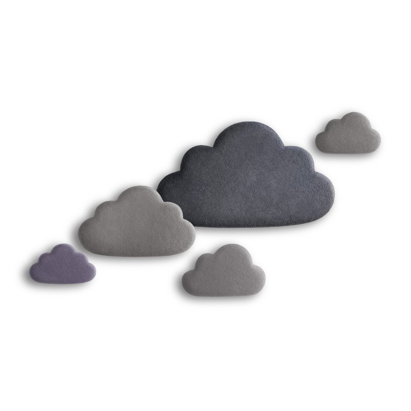 Set of acoustic panels 'Clouds' - 墙贴/壁贴 - 羊毛 灰色