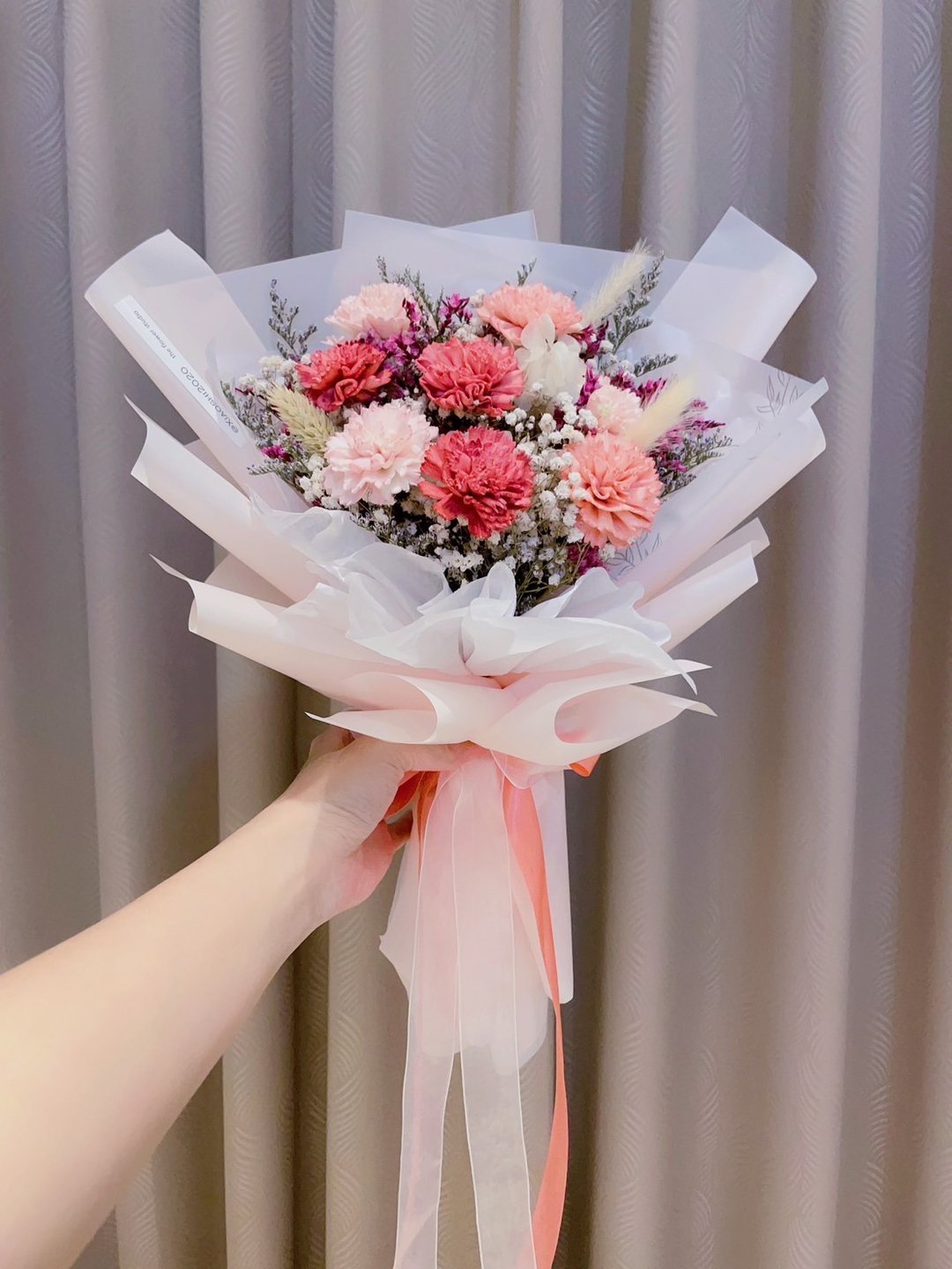 母亲节花束 康乃馨花束 干燥花束 索拉花康乃馨干燥花花束 - 摆饰 - 植物．花 红色