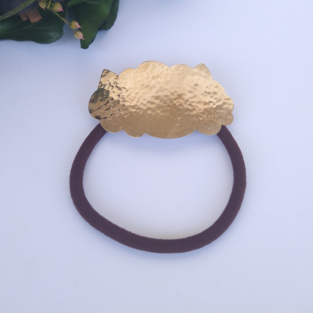 Brass cat cloud hair rubber - 发饰 - 铜/黄铜 金色