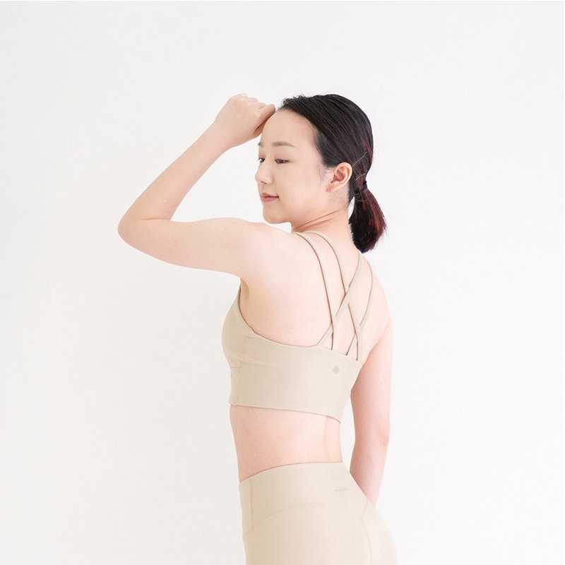 【Mukasa】DURABLE 高领削肩日生背心 - 蜂蜜奶茶 - MUK-23032 - 女装运动衣 - 其他材质 卡其色