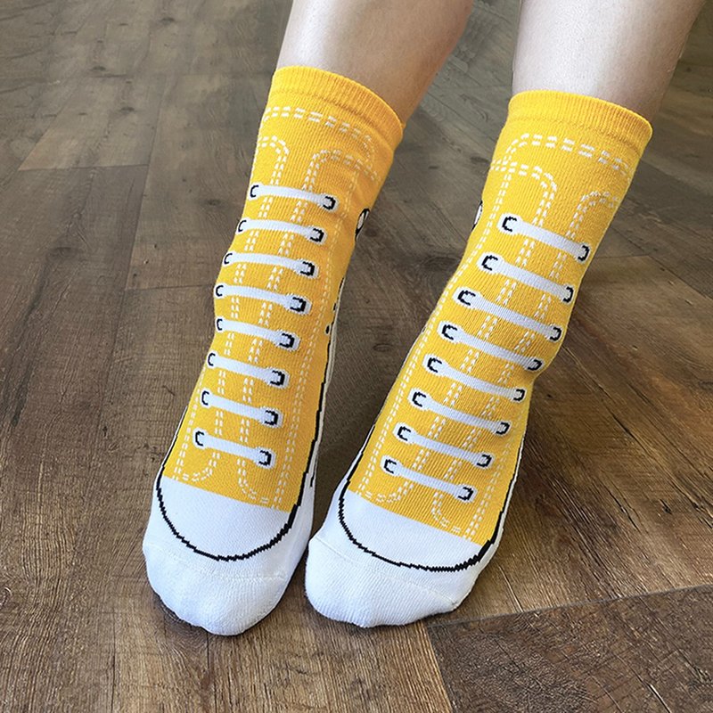 推荐【SOCKS鞋型袜】MONKEY│中筒袜 男袜 女袜 | 交换礼物 - 袜子 - 其他材质 黄色