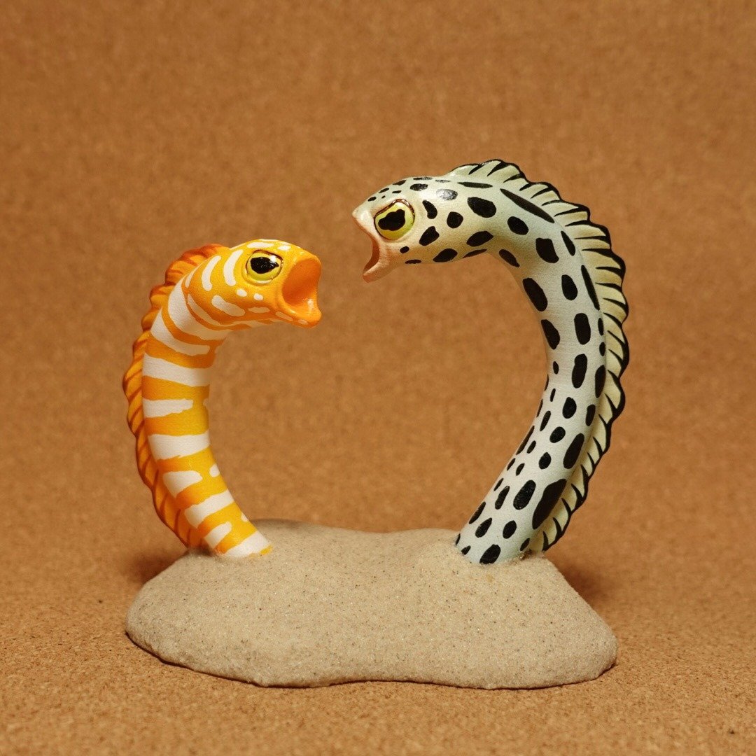 Sculptimal 花鳗三兄弟系列【花园鳗】摆设 - 摆饰 - 塑料 橘色