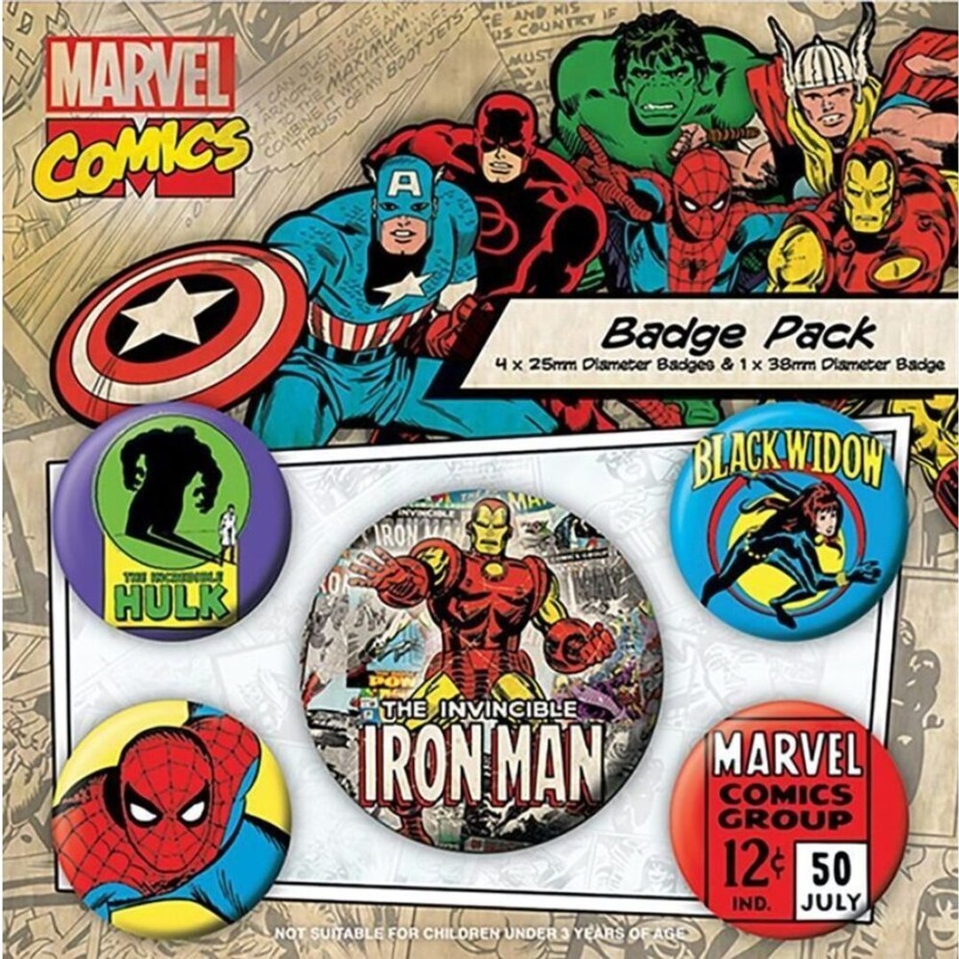 【漫威】漫威英雄漫画风主题徽章组(钢铁人) /Marvel /Iron Man - 徽章/别针 - 其他金属 多色