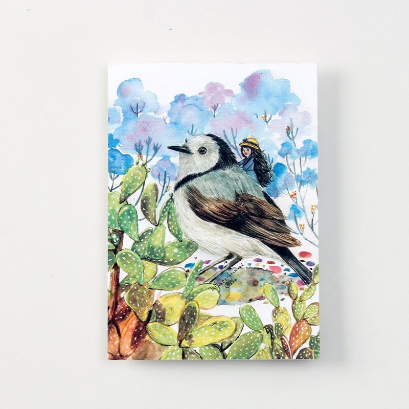 BIRDER系列 - White-fronted Chat - 卡片/明信片 - 纸 绿色