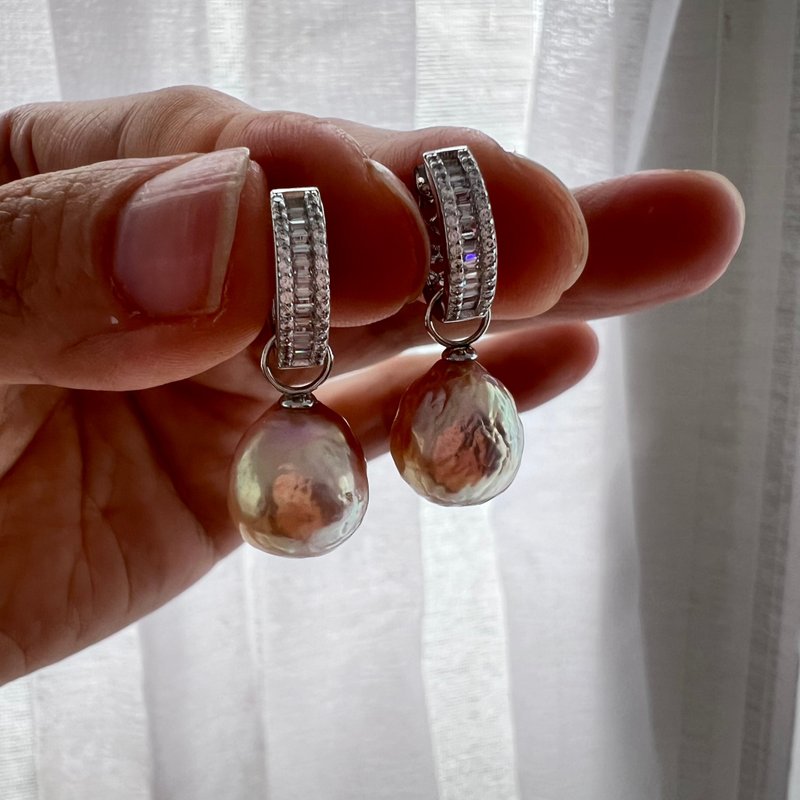 璀璨光语 天然巴洛克珍珠耳环 - 耳环/耳夹 - 珍珠 