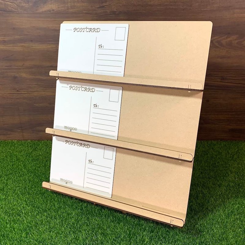 WOOXO 板型展示架 陈列架 明信片 A6 布包 卡片 耳卡 快速拆装 - 收纳用品 - 木头 卡其色