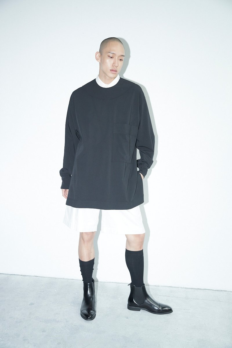 活褶短裤 - 中性裤装 - 聚酯纤维 白色