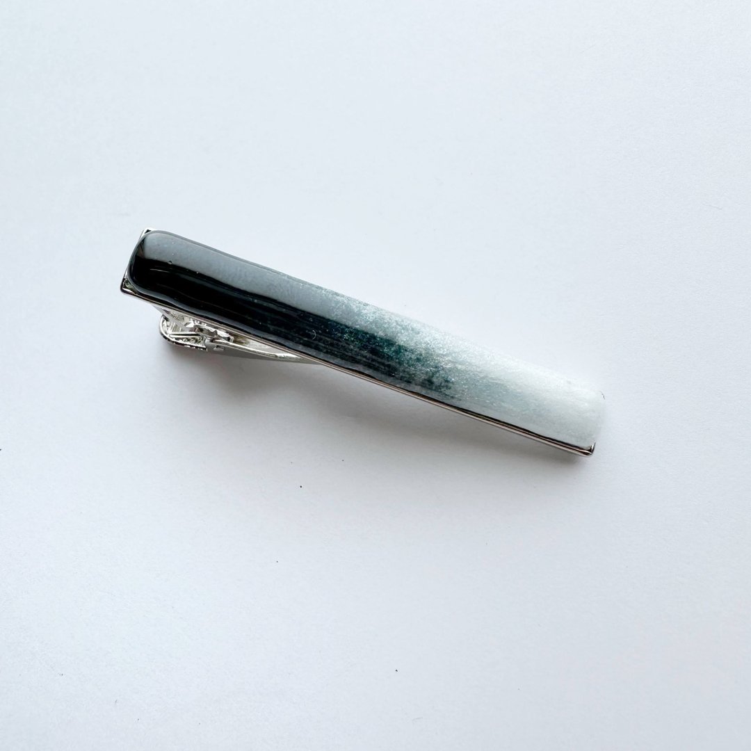 Gradation Tie Clip Onyx Cloisonne Tie Clip - 领带/领带夹 - 其他材质 黑色
