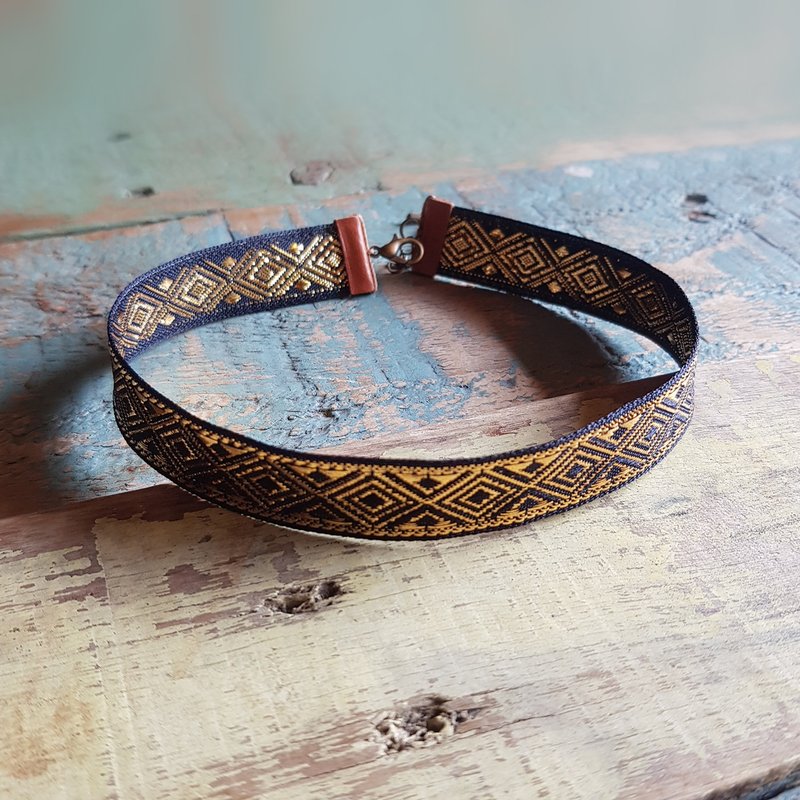 织带颈链 项链 手链 种子 橡实 蕾丝 - 项链 - 其他人造纤维 金色