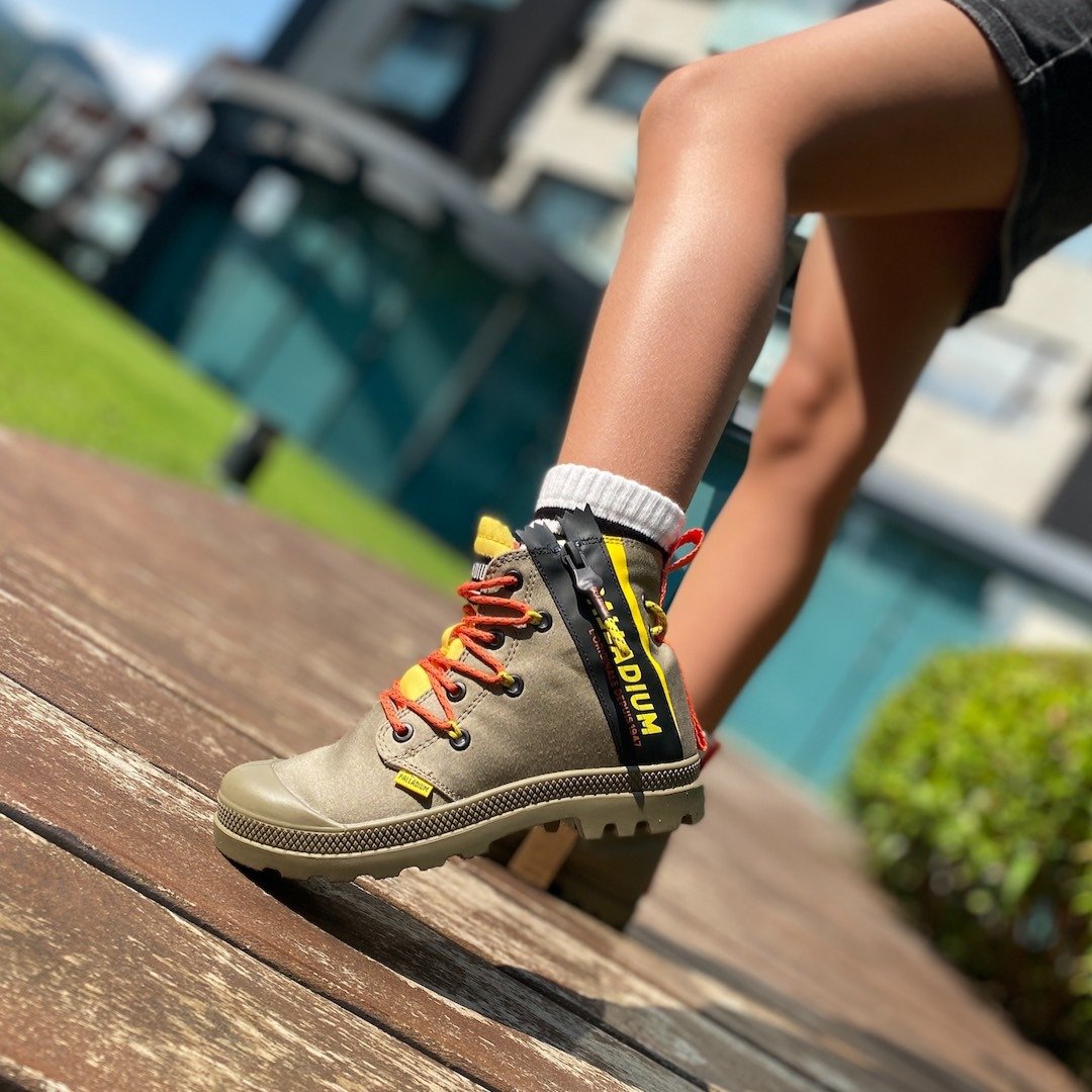 【儿童时尚】PALLADIUM PAMPA 潮流标语拉链高筒休闲童鞋58362008 - 女款休闲鞋 - 其他材质 多色