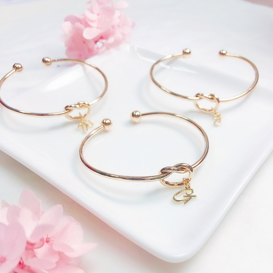姻缘结 tie the knot 手镯 手链 姐妹生日 圣诞礼物  毕业  定制 - 手链/手环 - 铜/黄铜 金色