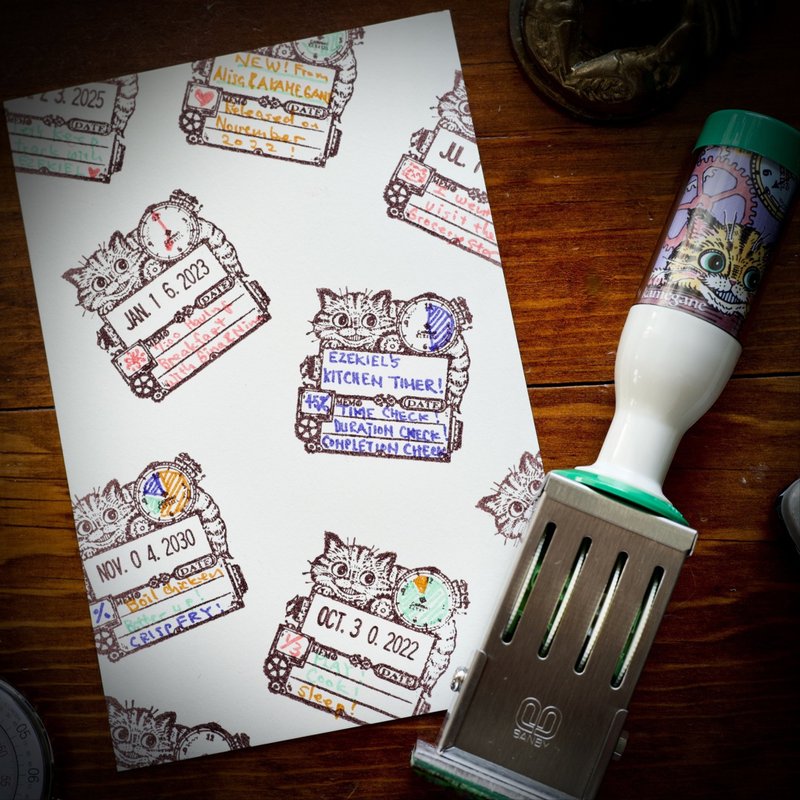 日期旋转印章 以西结的厨房计时器 - 印章/印台 - 橡胶 紫色