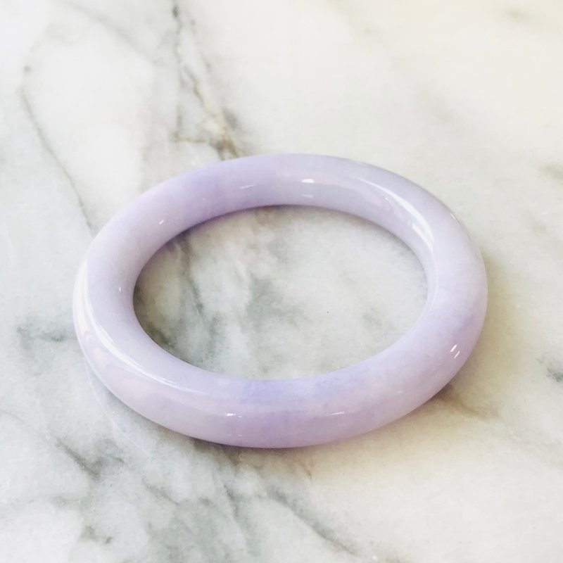 翡翠　天然硬玉　手镯　缅甸　粉紫　54.7mm - 手链/手环 - 玉石 粉红色