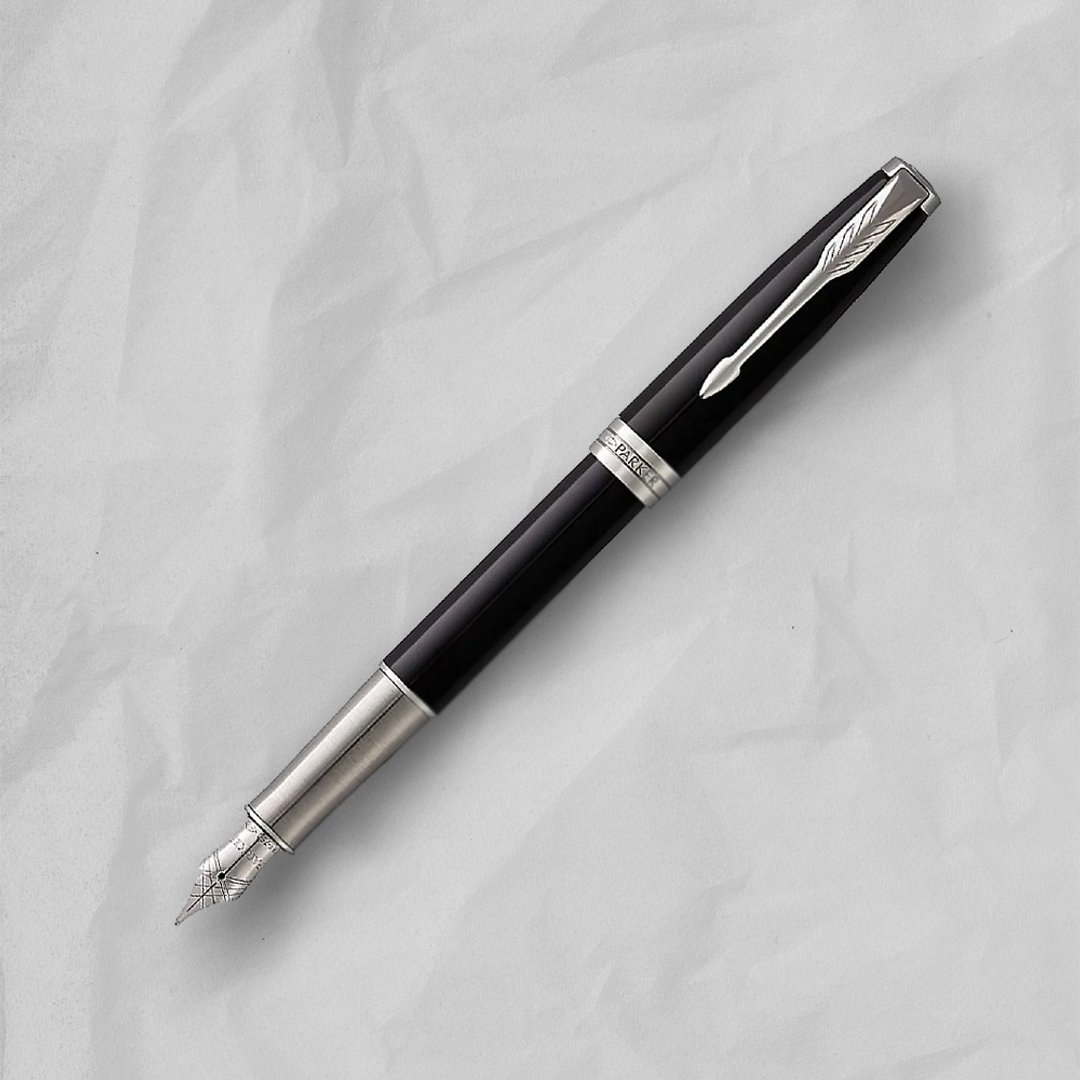 PARKER 派克 18K金 卓尔系列 丽雅黑白夹 F尖 钢笔 免费刻字 - 钢笔 - 其他金属 黑色