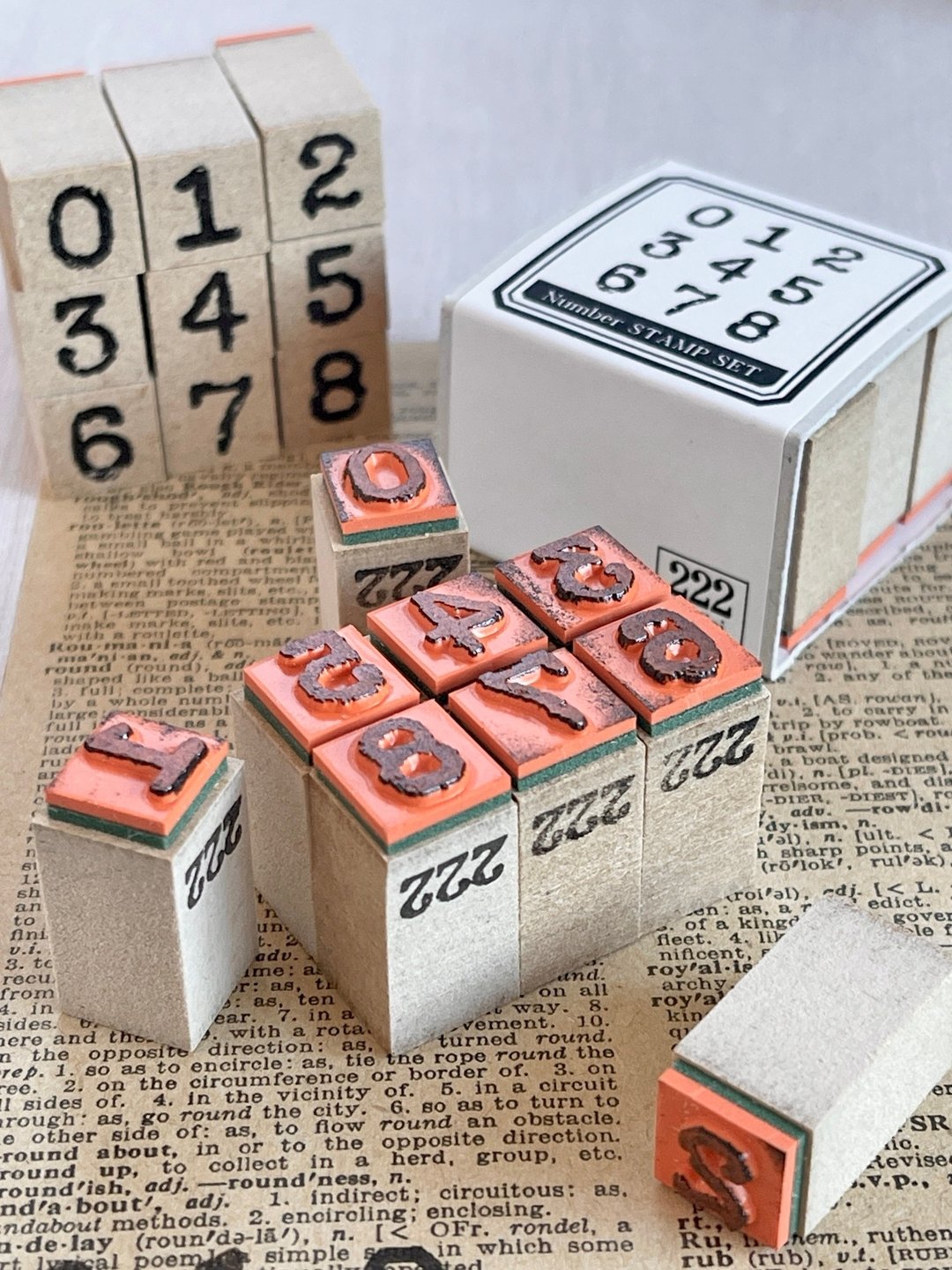 复古数字印章组 0-9 - 印章/印台 - 橡胶 