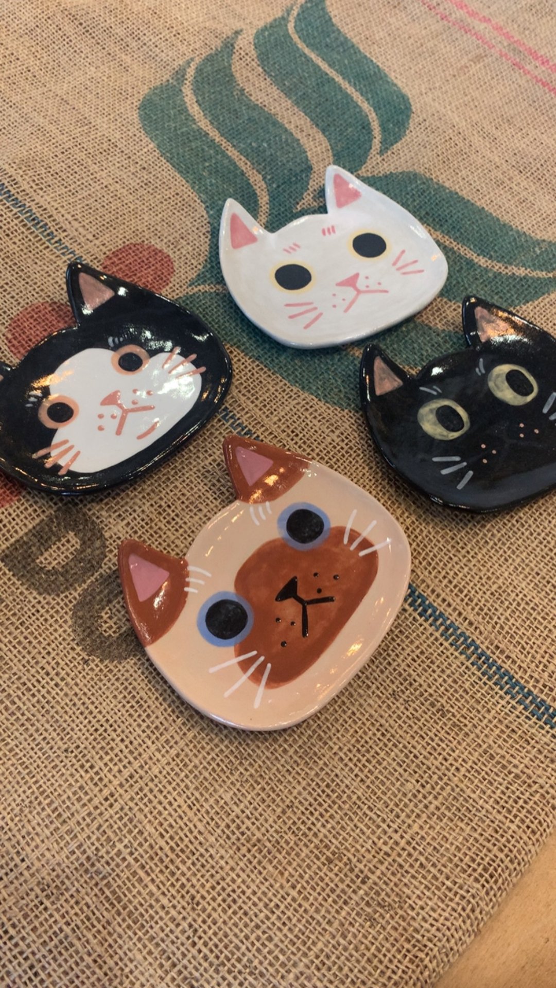 猫咪大头饰品碟 - 摆饰 - 陶 