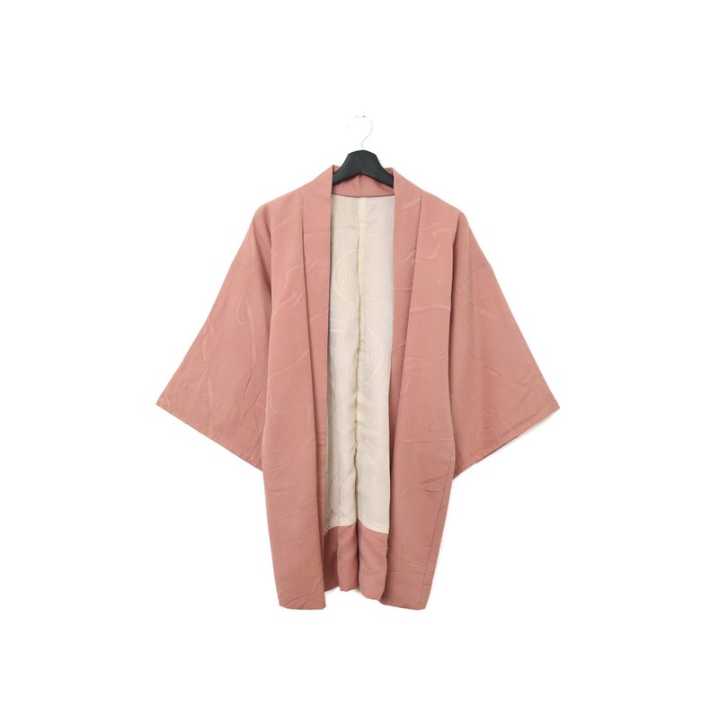 Back to Green-日本带回羽织 低调线条 粉 kb-65/vintage kimono - 女装休闲/机能外套 - 丝．绢 
