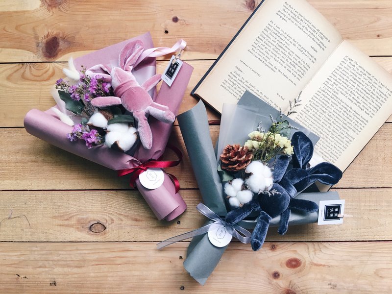 【好花】小小孩也要干燥花 许愿兔干燥花束 韩国进口包装纸(一入) - 植栽/盆栽 - 植物．花 粉红色