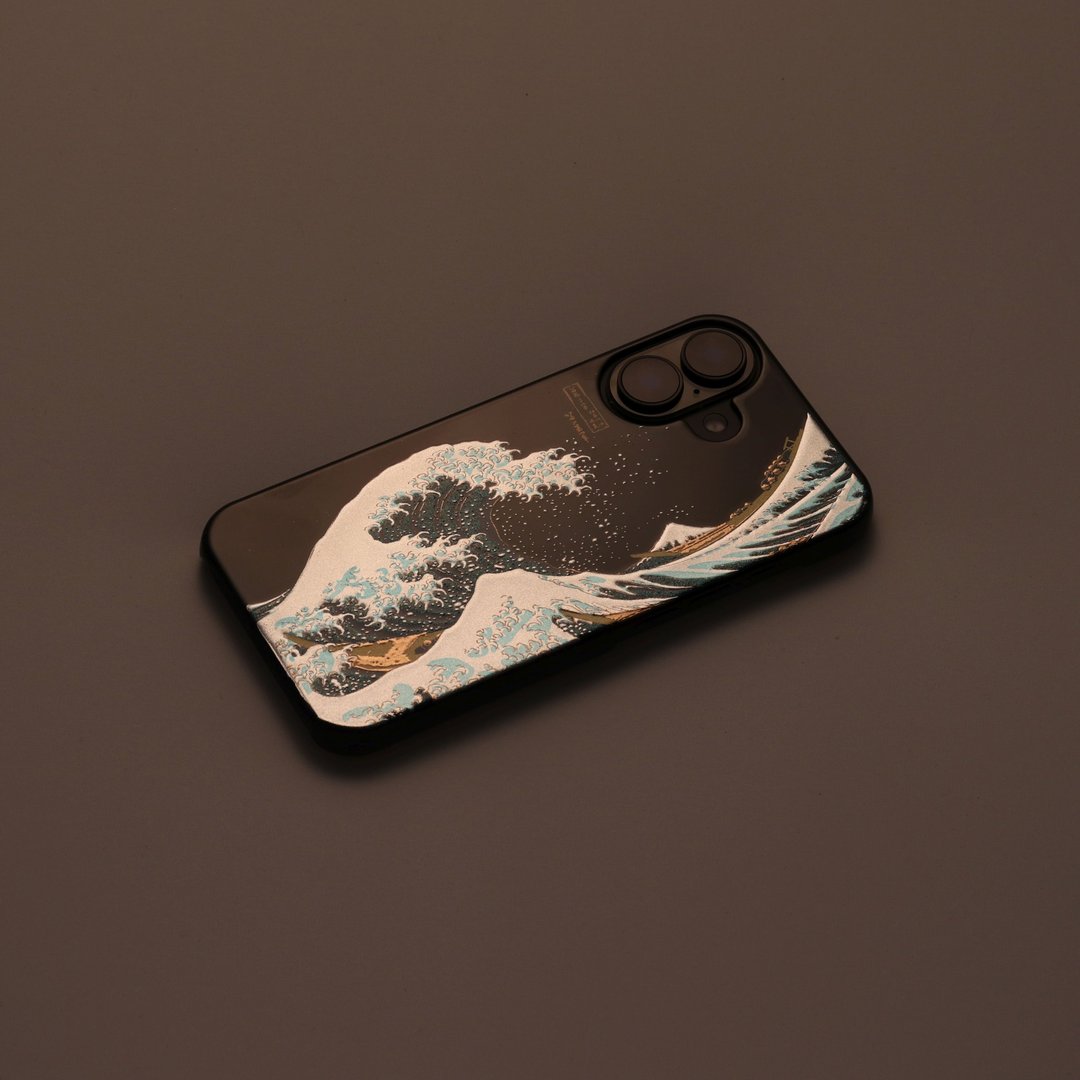 莳绘 iPhone 手机壳 iPhone16 系列 高盛り莳绘 浪里富士 葛饰北斋 富岳三十六景 山中漆器 - 手机壳/手机套 - 其他材质 