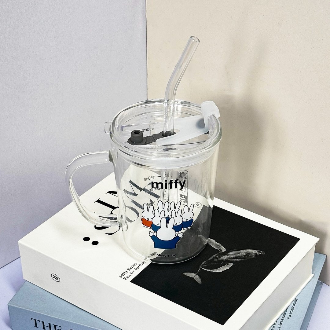 【Pinkoi x miffy】Faranci透明吸管刻度玻璃杯可爱杯子 圣诞礼物 - 玻璃杯 - 玻璃 