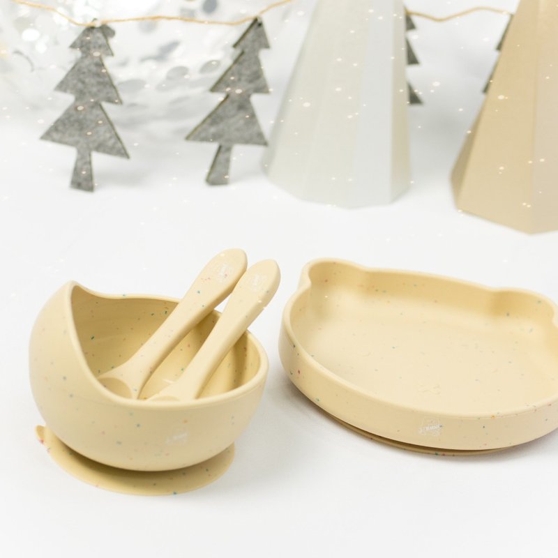 小熊初食吸盘餐具组(附赠汤叉)【多款】-新加坡Little Bearnie - 儿童餐具/餐盘 - 硅胶 多色