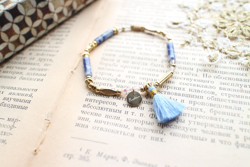 ◢情人节礼物 ◣甜蜜宇宙--~贝珠/古董珠/捷克珠/流苏/黄铜弹性线手环 - 手链/手环 - 其他金属 