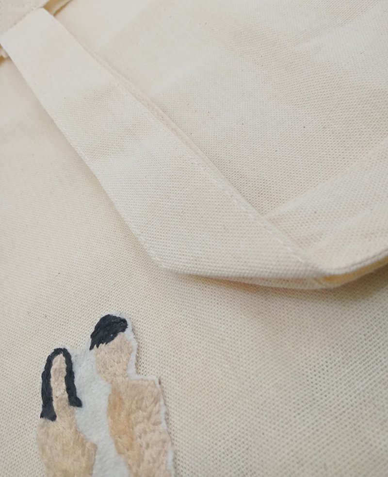 哇呜 亚当与夏娃 刺绣 托特包 有磁扣 - 手提包/手提袋 - 棉．麻 