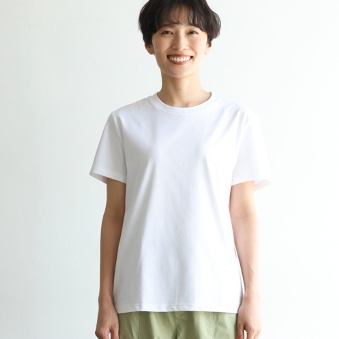 寻觅已久！引以为傲的纯棉凉感短袖 T 恤 白色 240521-1 - 女装上衣 - 棉．麻 