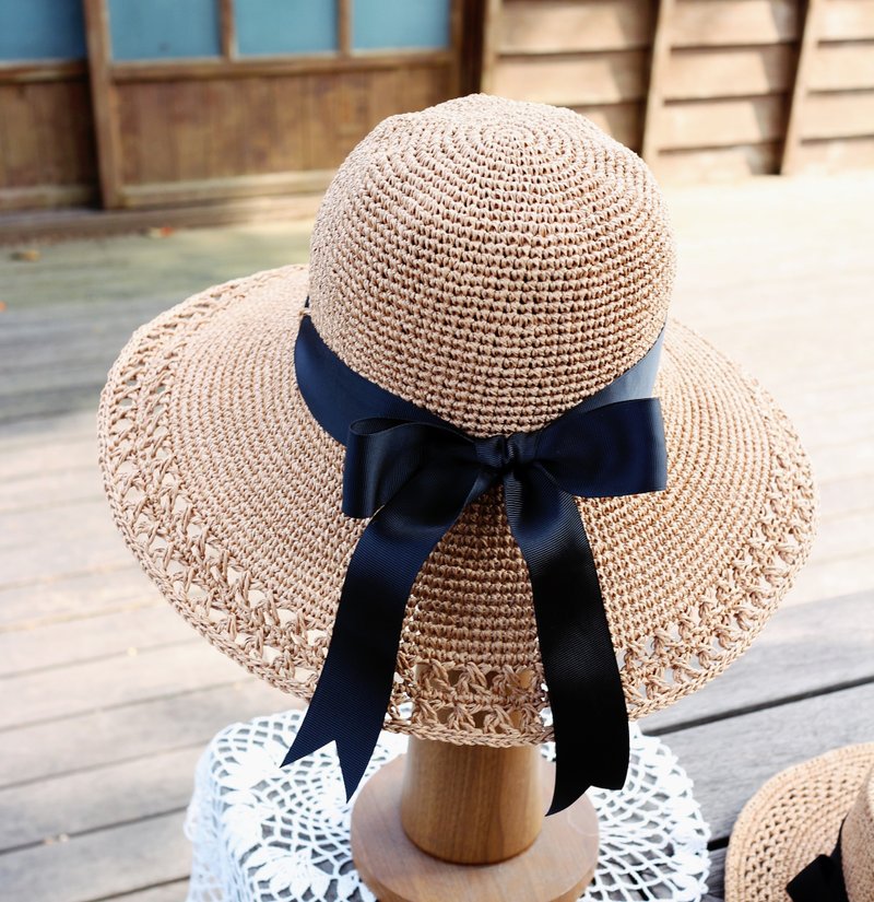 手作-淑女帽-遮阳帽-出游/轻旅行/生日礼物 - 帽子 - 纸 卡其色
