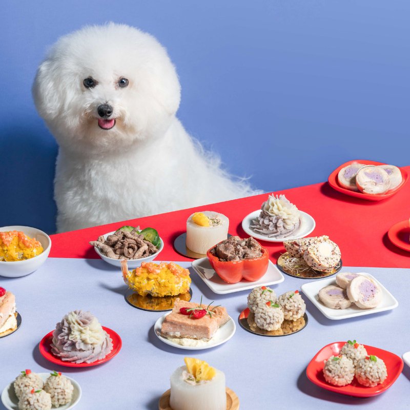 【CoCo珍宝盒】手工宠物年菜|台式精致飨宴+ 幸运诗签饼干一起过好年 - 猫罐头/鲜食 - 新鲜食材 多色