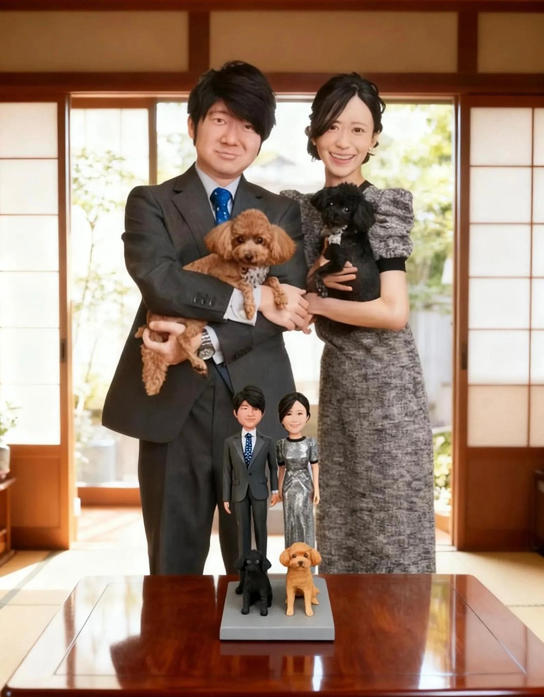 情侣 恋人 周年纪念日礼物订制 订制化 双人 人偶 公仔 似颜绘 - 玩偶/公仔 - 粘土 多色