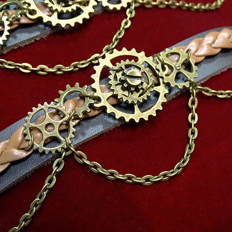皮带齿轮手环_Steampunk - 手链/手环 - 真皮 咖啡色