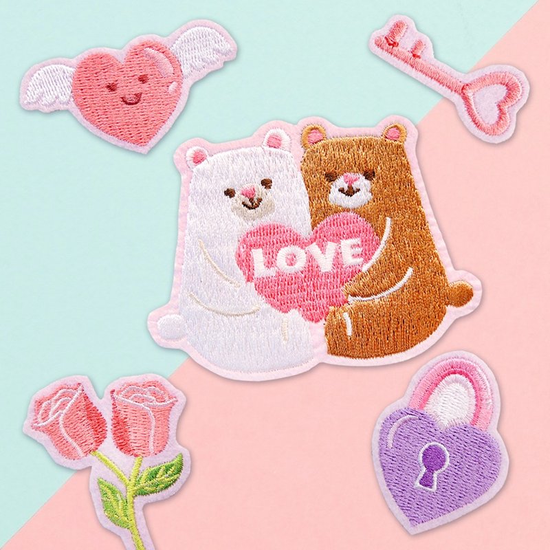 【刺绣布贴】Sweet Love Collection 甜蜜之恋系列 (二款) - 贴纸 - 绣线 