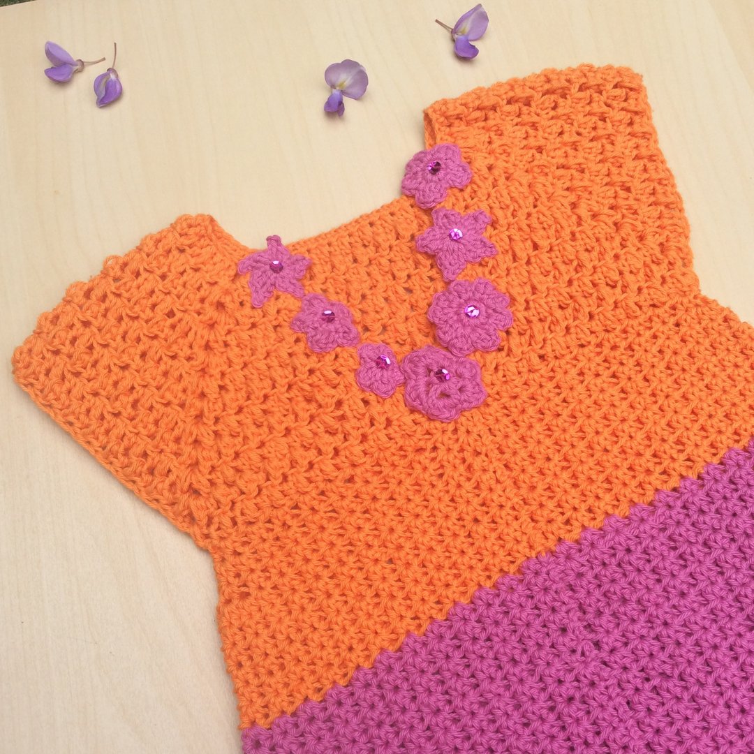 Colorful flower summar dress for girl, organic cotton clothes, pink girl dress  - 童装礼服/连衣裙 - 棉 多色