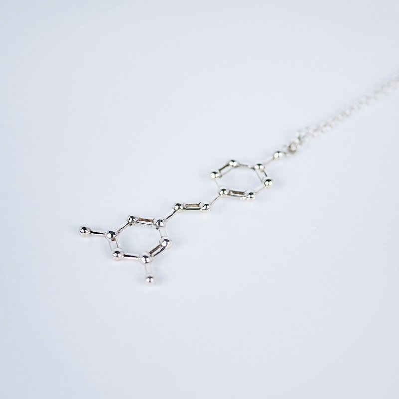 【化学之美】微醺红酒 项链 - 项链 - 纯银 银色